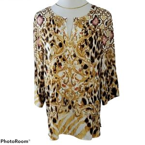 Chico's Embellished Animal Print Tunic